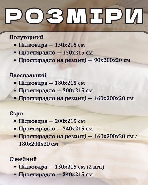 Комплект постільної білизни Amore Страйп-сатин KPB-A1,5-ST240Lux-1406L-LP фото