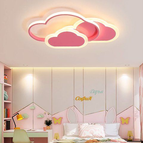 Світлодіодний світильник у вигляді 3-х рожевих хмаринок SC8-500 Pink фото