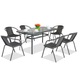 Комплект садовой мебели 4Points Ravello-6 с прямоугольным столом 140x80x70 см, Чёрный Ravello-6 фото 3